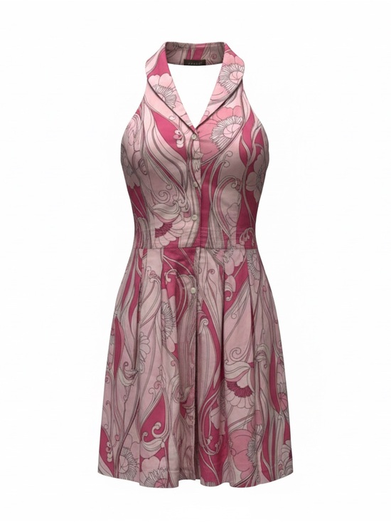 Kenar Dresses & Skirts - Kenar Pink Floral Sleeveless Button-Up Dress Size 8 100% Cotton